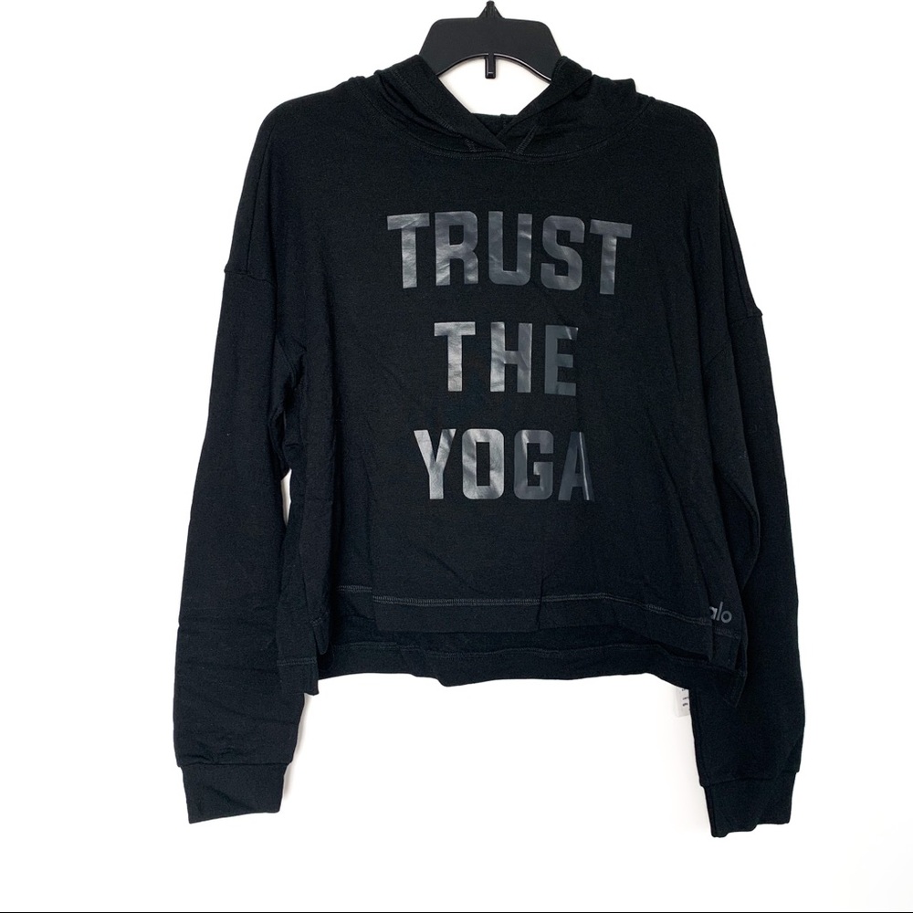 Alo Yoga "Trust the Yoga" French terry crop Hoodie - Picture 2 of 4